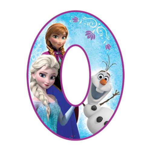 Frozen Number 0 Edible Icing Image - Click Image to Close
